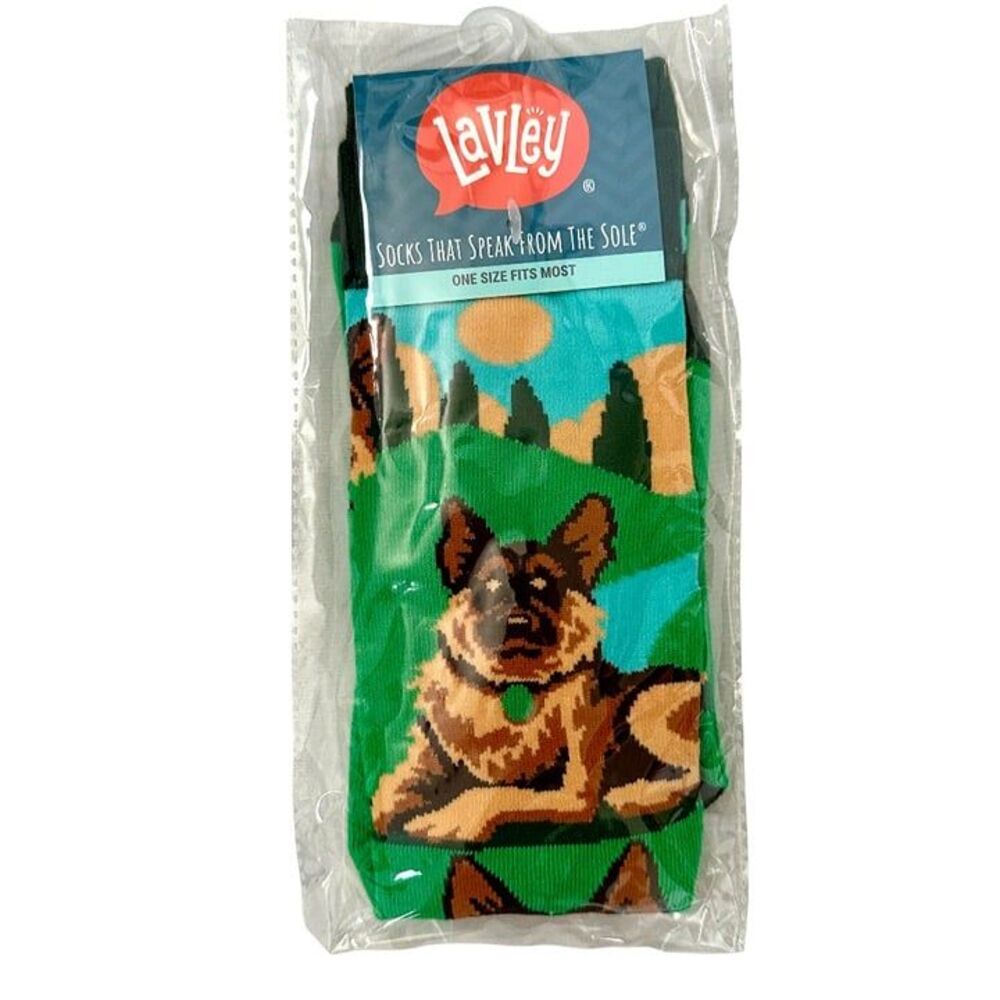 Lavley German Shepherd Novelty Crew Socks - Dog Lover Gift (1-Pair )